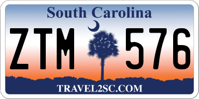 SC license plate ZTM576