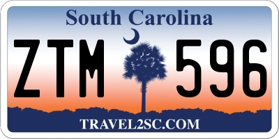 SC license plate ZTM596
