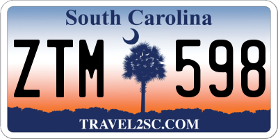 SC license plate ZTM598
