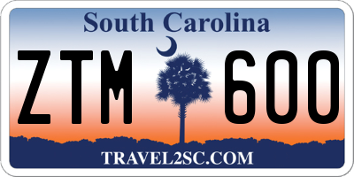 SC license plate ZTM600