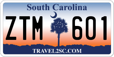 SC license plate ZTM601
