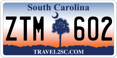 SC license plate ZTM602