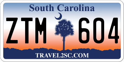 SC license plate ZTM604