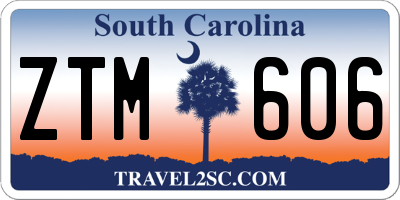 SC license plate ZTM606
