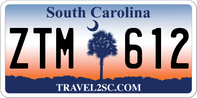 SC license plate ZTM612