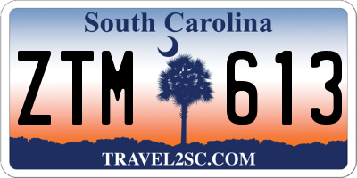 SC license plate ZTM613