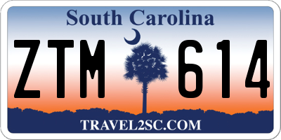 SC license plate ZTM614