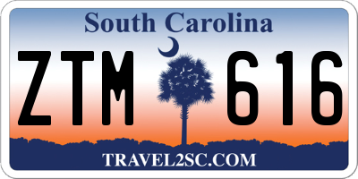 SC license plate ZTM616