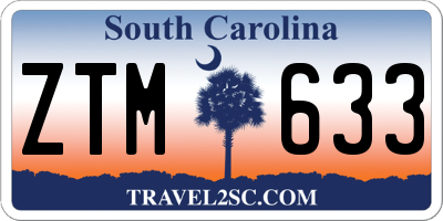SC license plate ZTM633