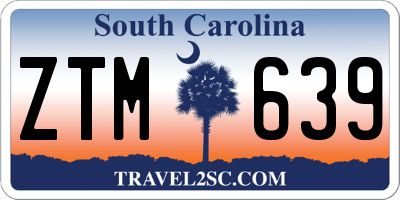 SC license plate ZTM639