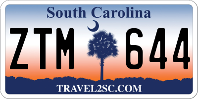 SC license plate ZTM644