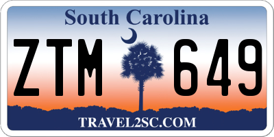 SC license plate ZTM649