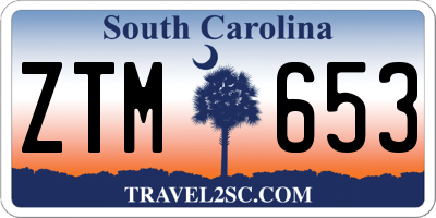 SC license plate ZTM653