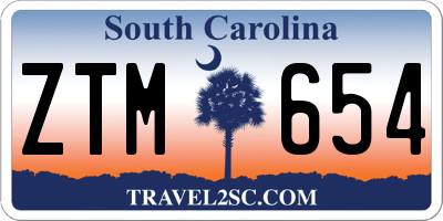 SC license plate ZTM654