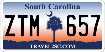 SC license plate ZTM657