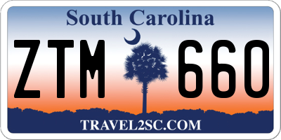 SC license plate ZTM660