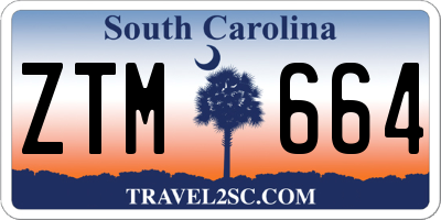 SC license plate ZTM664