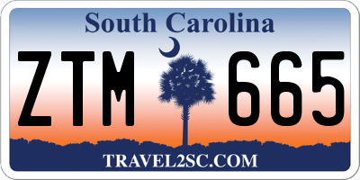 SC license plate ZTM665