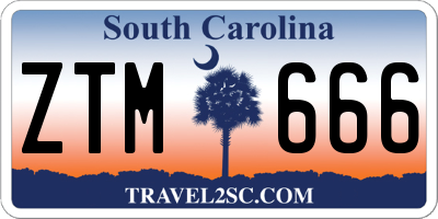 SC license plate ZTM666