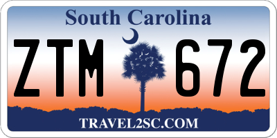 SC license plate ZTM672