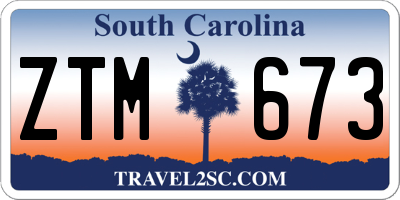 SC license plate ZTM673