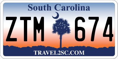 SC license plate ZTM674