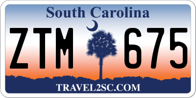 SC license plate ZTM675
