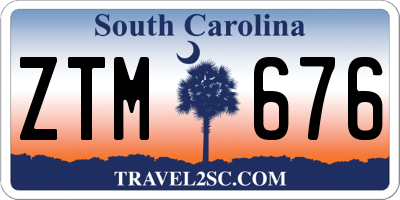 SC license plate ZTM676