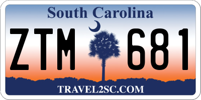 SC license plate ZTM681