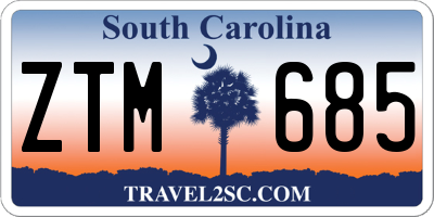 SC license plate ZTM685