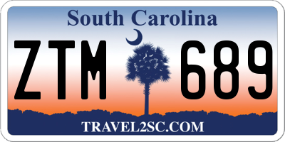 SC license plate ZTM689