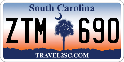 SC license plate ZTM690