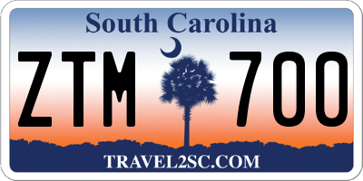 SC license plate ZTM700