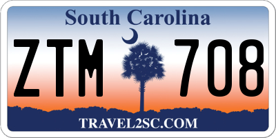 SC license plate ZTM708