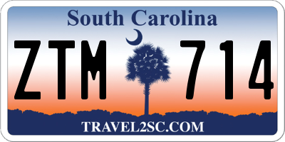 SC license plate ZTM714
