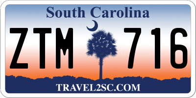 SC license plate ZTM716