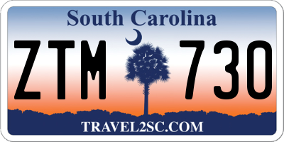 SC license plate ZTM730