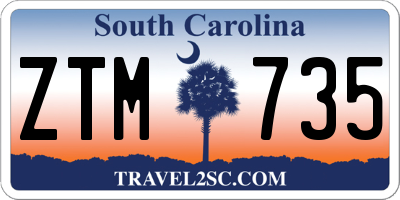 SC license plate ZTM735