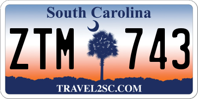 SC license plate ZTM743