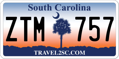 SC license plate ZTM757