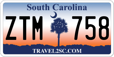 SC license plate ZTM758