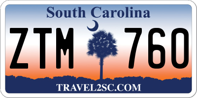 SC license plate ZTM760