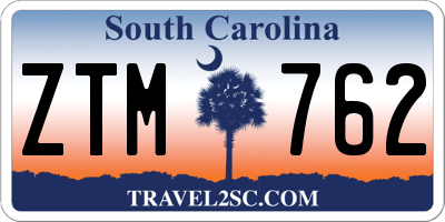 SC license plate ZTM762