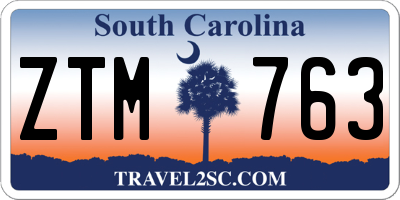 SC license plate ZTM763