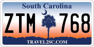 SC license plate ZTM768