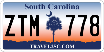 SC license plate ZTM778