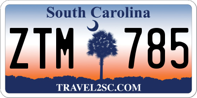 SC license plate ZTM785