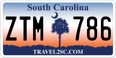SC license plate ZTM786