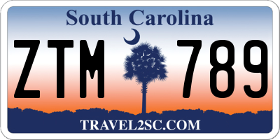 SC license plate ZTM789
