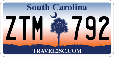 SC license plate ZTM792